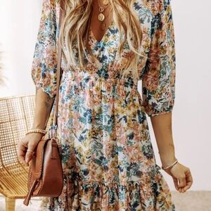 Floral V-Neck Dress